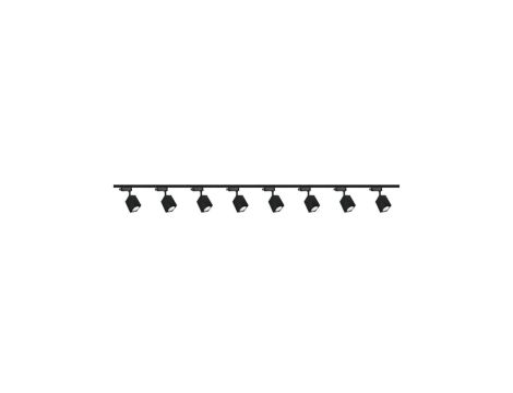 Zestaw 8x lampa OSCAR Track czarna z żarówką led gu10 PHILIPS 5W ciepła biała + szynoprzewód 2 x 2m kolor czarny
