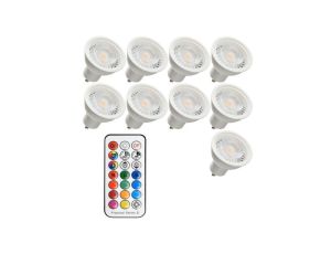 Zestaw 9 x żarówka led gu10 3,7W RGBWW + pilot