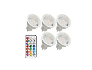Zestaw 5 x żarówka led gu10 3,7W RGBWW + pilot