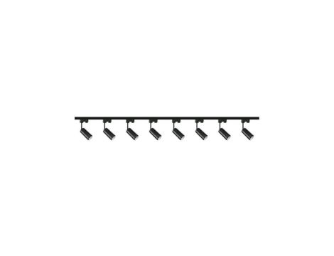 Zestaw oświetlenia szynowego 8x lampa BOLZANO Luxsystem-1F czarna z żarówką led gu10 5W 3000K + szynoprzewód 2 x 2m LUX07384