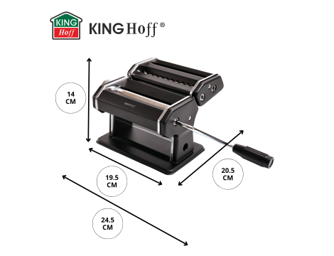 KINGHOFF MASZYNKA DO MAKARONU STAL 15cm CZARNA - 2