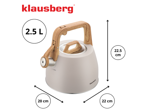 KLAUSBERG CZAJNIK TRADYCYJNY 2.5L BEŻOWY