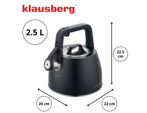 KLAUSBERG CZAJNIK TRADYCYJNY 2.5L CZARNY