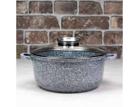 KLAUSBERG GARNEK Z POKRYWKĄ MARMUREK 22cm 3,3L STAL SZARY - 3