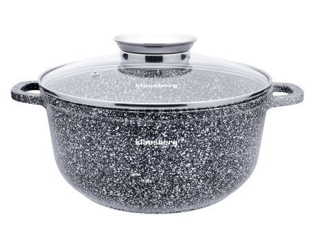 KLAUSBERG GARNEK Z POKRYWKĄ MARMUREK 22cm 3,3L STAL SZARY - 4