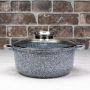 KLAUSBERG GARNEK Z POKRYWKĄ MARMUREK 22cm 3,3L STAL SZARY - 4
