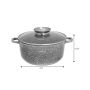 KLAUSBERG GARNEK Z POKRYWKĄ MARMUREK 24cm 4,5L STAL SZARY - 4