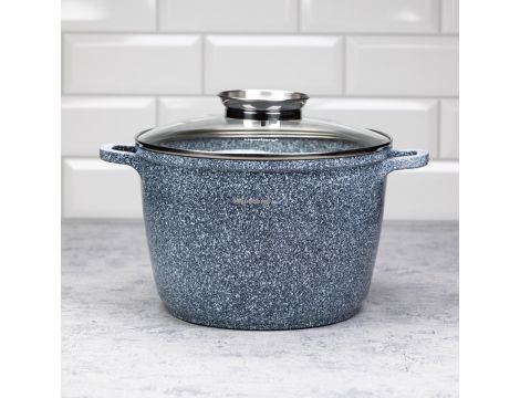 KLAUSBERG GARNEK Z POKRYWKĄ MARMUREK 24cm 6,2L STAL SZARY - 2