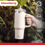 KLAUSBERG KUBEK TERMICZNY ZE SŁOMKĄ BEŻOWY  1100ml STAL NIERDZEWNA - 4