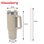 KLAUSBERG KUBEK TERMICZNY ZE SŁOMKĄ BEŻOWY  1100ml STAL NIERDZEWNA - 5