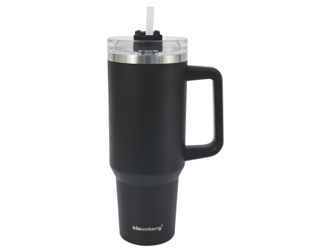 KLAUSBERG KUBEK TERMICZNY ZE SŁOMKĄ CZARNY  1100ml STAL NIERDZEWNA - 5