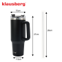 KLAUSBERG KUBEK TERMICZNY ZE SŁOMKĄ CZARNY  1100ml STAL NIERDZEWNA - 4