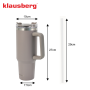 KLAUSBERG KUBEK TERMICZNY ZE SŁOMKĄ SZARY  1100ml STAL NIERDZEWNA - 3