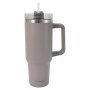 KLAUSBERG KUBEK TERMICZNY ZE SŁOMKĄ SZARY  1100ml STAL NIERDZEWNA - 6