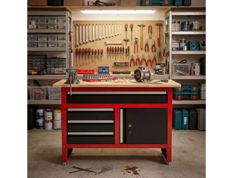 AWTOOLS STÓŁ WARSZTATOWY 4 SZUFLADY 120x60x85cm - 2