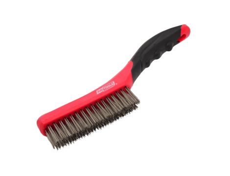 AWTOOLS SZCZOTKA DRUCIANA 4-RZĘDOWA GĘSTA 260mm/ PLASTIKOWA RĄCZKA