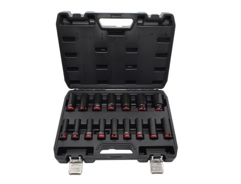 AWTOOLS ZESTAW NASADEK UDAROWYCH 1/2" 16cz. 11-32mm DŁUGIE BLACK LINE