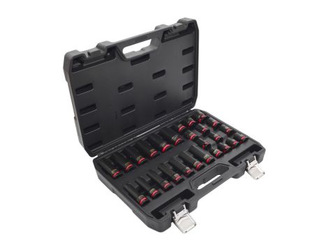 AWTOOLS ZESTAW NASADEK UDAROWYCH 1/2" 26cz./10-24mm/ KRÓTKIE I DŁUGIE BLACK LINE - 2