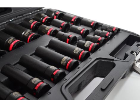 AWTOOLS ZESTAW NASADEK UDAROWYCH 1/2" 26cz./10-24mm/ KRÓTKIE I DŁUGIE BLACK LINE - 4