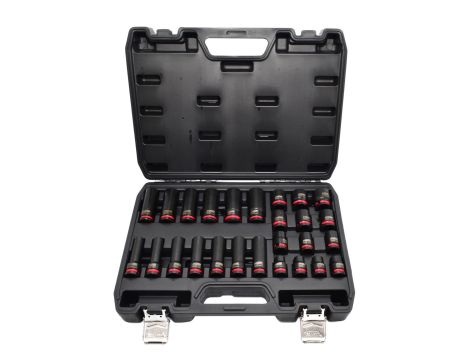 AWTOOLS ZESTAW NASADEK UDAROWYCH 1/2" 26cz./10-24mm/ KRÓTKIE I DŁUGIE BLACK LINE