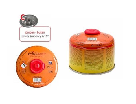ELICO NABÓJ GAZU  230g  7/16" GAZ CAMPINGOWY / ZAWÓR ŚRUBOWY