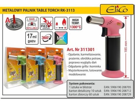 ELICO PALNIK GAZOWY RK-3113 TABLE TORCH METALOWY