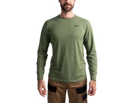 MILWAUKEE T-SHIRT Z DŁUGIM RĘKAWEM - ZIELONY HTLSGN-XXL