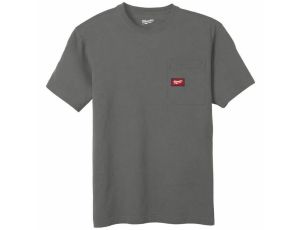 MILWAUKEE T-SHIRT Z KIESZONKĄ Z KRÓTKIM RĘKAWEM - JASNOSZARY WTSSGR-L