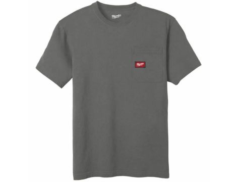 MILWAUKEE T-SHIRT Z KIESZONKĄ Z KRÓTKIM RĘKAWEM - JASNOSZARY WTSSGR-M