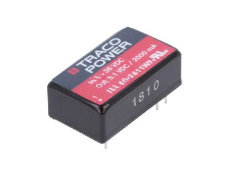 Przetwornica DC/DC, 10W, Uwej: 9...36VDC, Uwyj: 5,1VDC, Iwyj: 2000mA TEL 10-2411WI