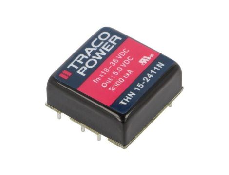 Przetwornica DC/DC, 15W, Uwej: 18...36VDC, Uwyj: 5VDC, Iwyj: 3A, THT THN 15-2411N
