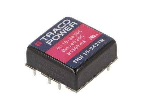 Przetwornica DC/DC, 15W, Uwej: 18...36VDC, Uwyj: 5VDC, Uwyj2: -5VDC THN 15-2421N