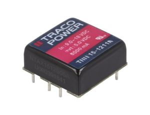 Przetwornica DC/DC, 15W, Uwej: 9...18VDC, Uwyj: 5VDC, Iwyj: 3A, THT THN 15-1211N