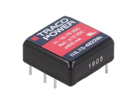 Przetwornica DC/DC, 15W, Uwej: 18...75VDC, Uwyj: 12VDC, Uwyj2: -12VDC THL 15-4822WI