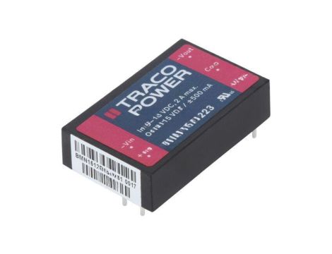 Przetwornica DC/DC, 15W, Uwej: 9...18VDC, Uwyj: 15VDC, Uwyj2: -15VDC THM 15-1223