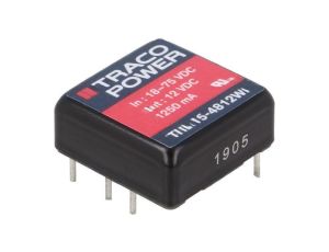 Przetwornica DC/DC, 15W, Uwej: 18...75VDC, Uwyj: 12VDC, Iwyj: 1250mA THL 15-4812WI