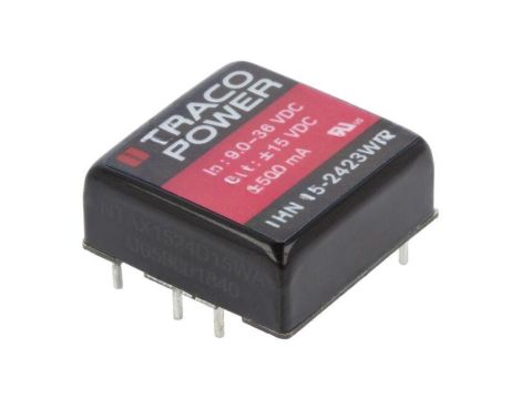 Przetwornica DC/DC, 15W, Uwej: 9...36VDC, Uwyj: 15VDC, Uwyj2: -15VDC THN 15-2423WIR