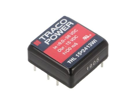 Przetwornica DC/DC, 15W, Uwej: 9...36VDC, Uwyj: 15VDC, Iwyj: 1000mA THL 15-2413WI