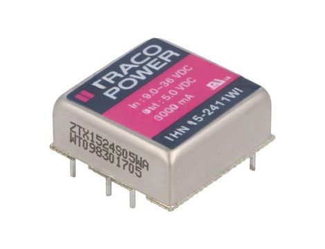 Przetwornica DC/DC, 15W, Uwej: 9...36VDC, Uwyj: 5VDC, Iwyj: 3000mA THN 15-2411WI