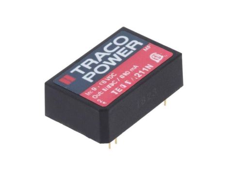 Przetwornica DC/DC, 3W, Uwej: 9...18VDC, Uwyj: 5VDC, Iwyj: 600mA, THT TEN 3-1211N