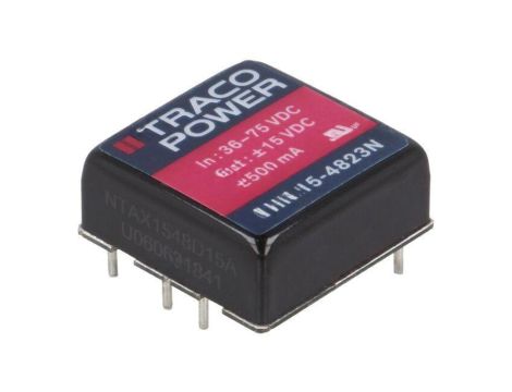 Przetwornica DC/DC, 15W, Uwej: 36...75VDC, Uwyj: 15VDC, Uwyj2: -15VDC THN 15-4823N