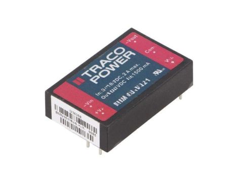 Przetwornica DC/DC, 15W, Uwej: 9...18VDC, Uwyj: 5VDC, Uwyj2: -5VDC THM 15-1221