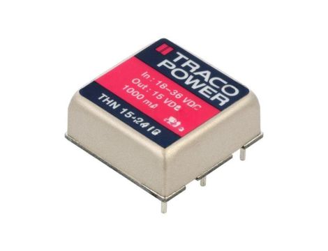 Przetwornica DC/DC, 15W, Uwej: 18...36VDC, Uwyj: 15VDC, Iwyj: 1000mA THN 15-2413
