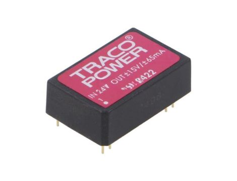 Przetwornica DC/DC, 2W, Uwej: 21,6...26,4VDC, Uwyj: 15VDC, Iwyj: 65mA THI 2422