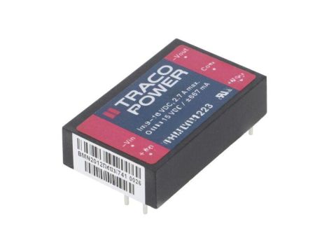 Przetwornica DC/DC, 20W, Uwej: 9...18VDC, Uwyj: 15VDC, Uwyj2: -15VDC THM 20-1223