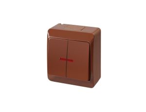 HERMES Łącznik świecznikowy z podświetleniem IP44 brązowy 0342-06