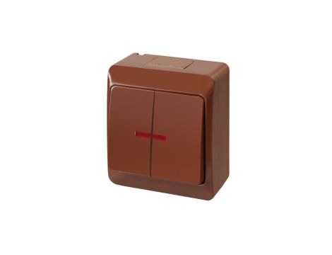 HERMES Łącznik świecznikowy z podświetleniem IP44 brązowy 0342-06