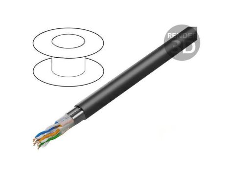 Przewód F/UTP 4x2x23AWG Cat: 6 Cu PE LCF6-30CU-0305-BK