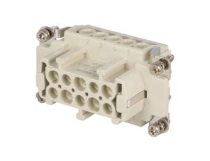 Złącze HDC żeńskie PIN:10 0,5kV 16A DE-010-F