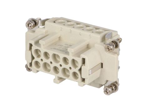 Złącze HDC żeńskie PIN:10 0,5kV 16A DE-010-F
